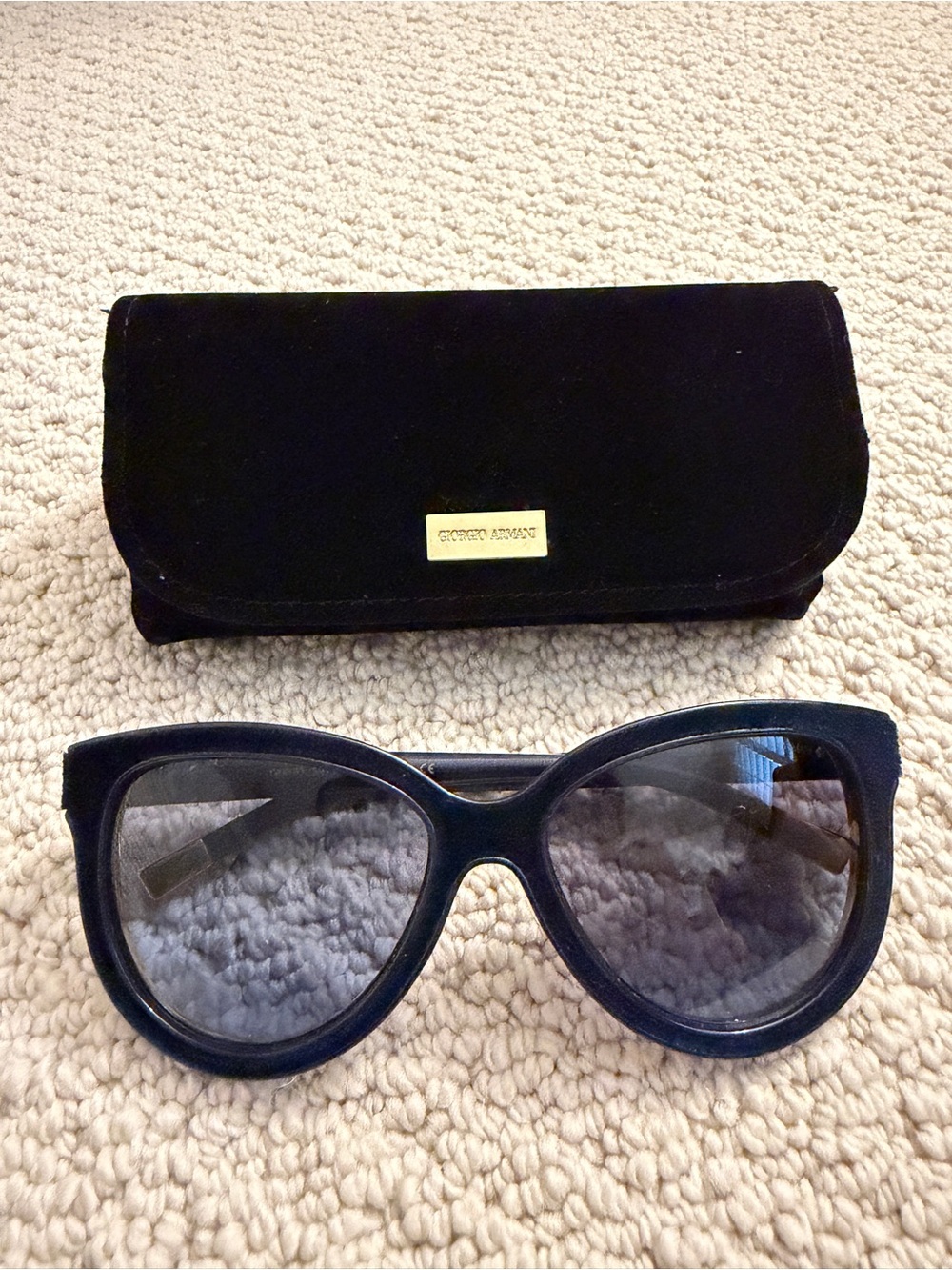 Giorgio Armani Garconne AR8025K Women’s Black Cat-Eye Sunglasses w/Case